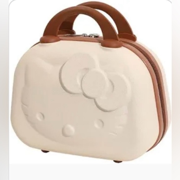 Hello Kitty Travel Cosmetic Case Box Beauty Makeup Case Bag Organizer CREAM - Picture 1 of 6